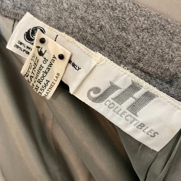 Vintage Wool Skirt Gray Pleated Simple Classic Modest Lined Professional Office - Picture 4 of 12